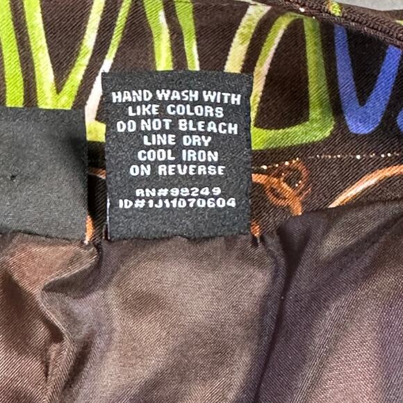 Maggie Barnes Blazer Women 2X Brown with Blue And Green Squiggles Open Front - Picture 10 of 13